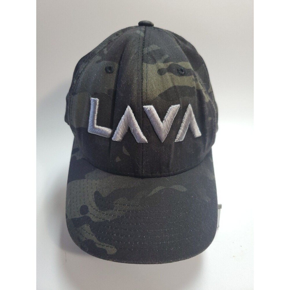 lava baseball style flexfit 6 panel hat. s/m. Dark Camo Coloring